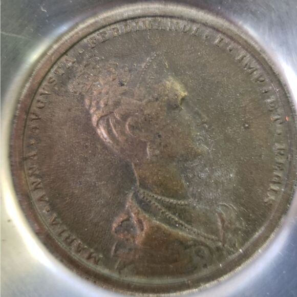 Queen Maria Anna Agusta Ferdinandi Italian Coin in Stainless Steel Tray - Picture 8 of 10